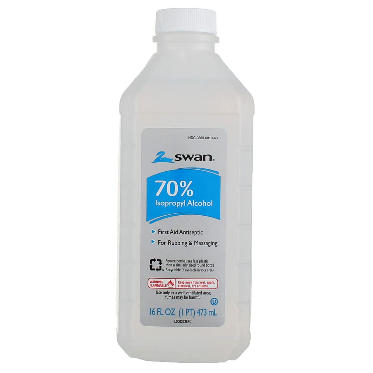 Swan first aid antiseptic bottle front view for quick germ reduction.