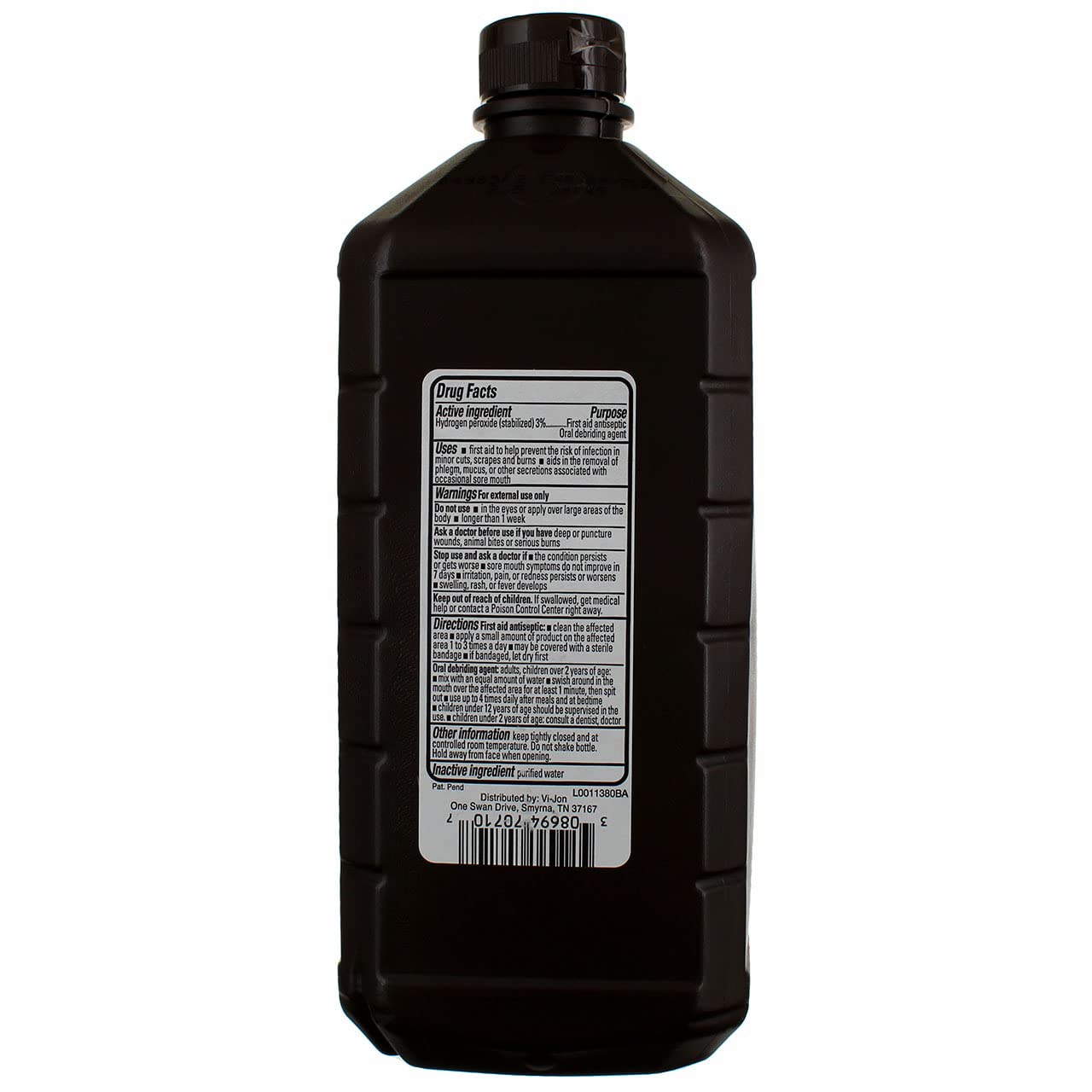 Swan hydrogen peroxide 32oz label close-up for product clarity