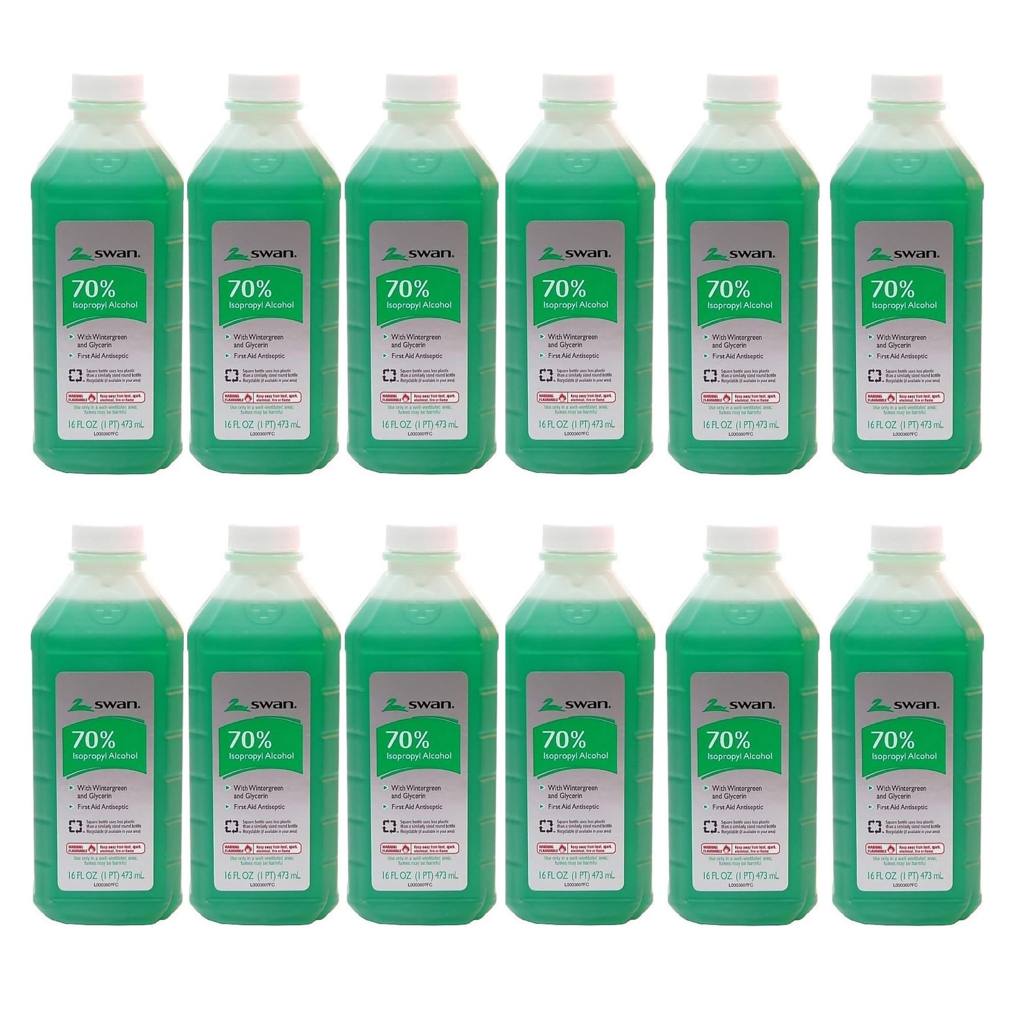 Swan Isopropyl Alcohol 70% Wintergreen 16oz bottle for quick cleaning and prep tasks