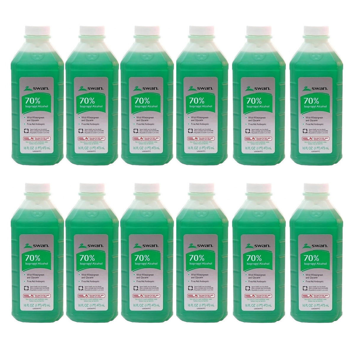 Swan Isopropyl Alcohol 70% Wintergreen 16oz bottle for quick cleaning and prep tasks