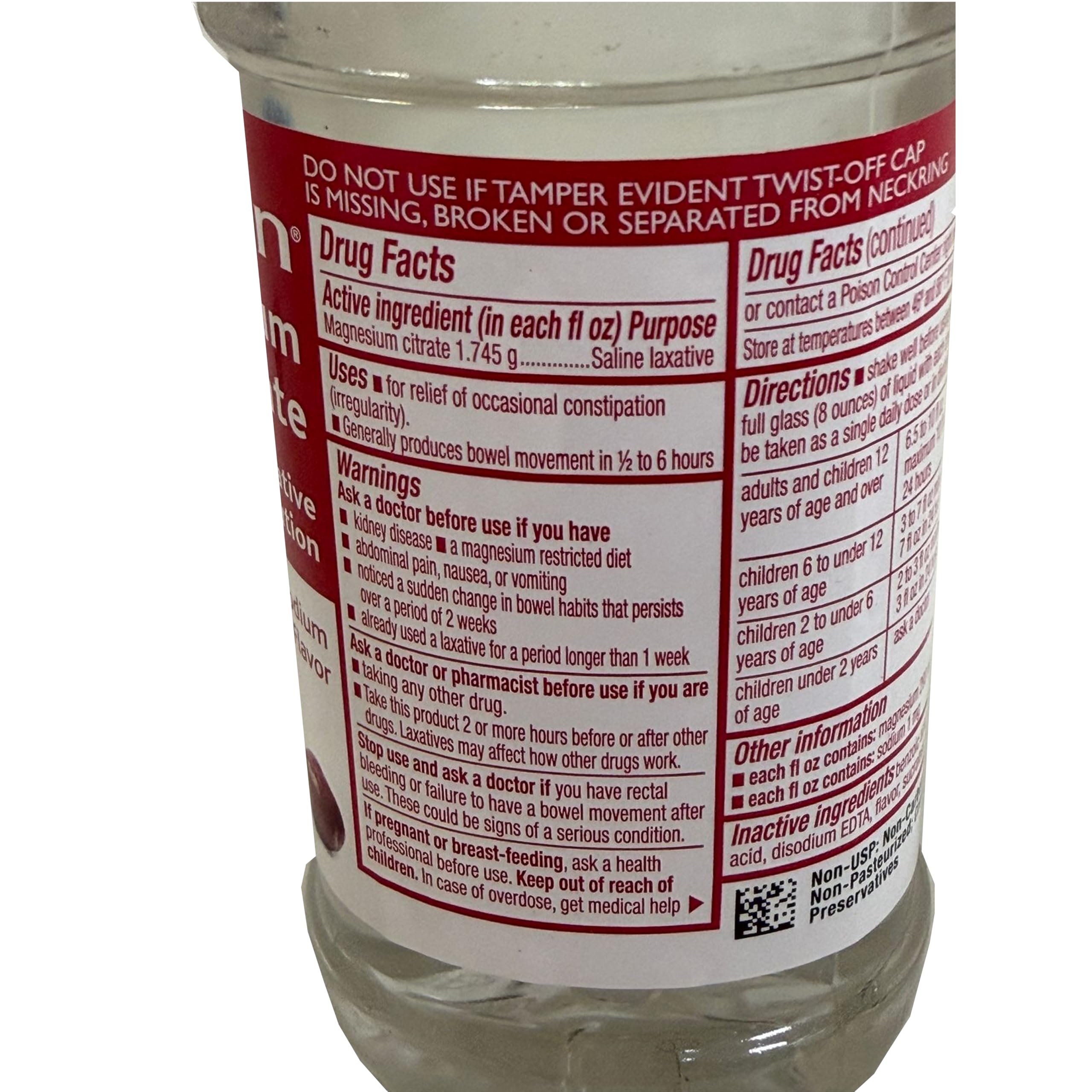 Swan Magnesium Citrate bottle top view showing cap and seal