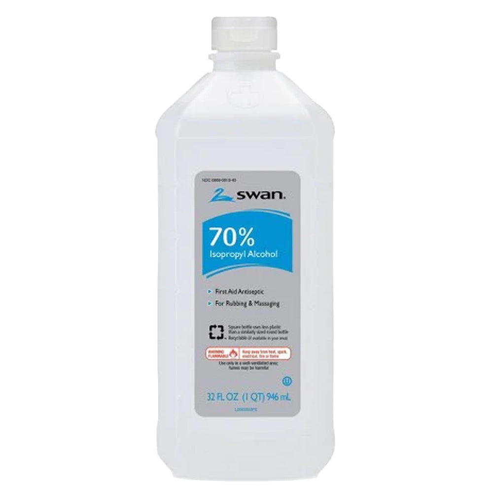 Swan rubbing alcohol 32oz bottle ready for first aid and cleaning