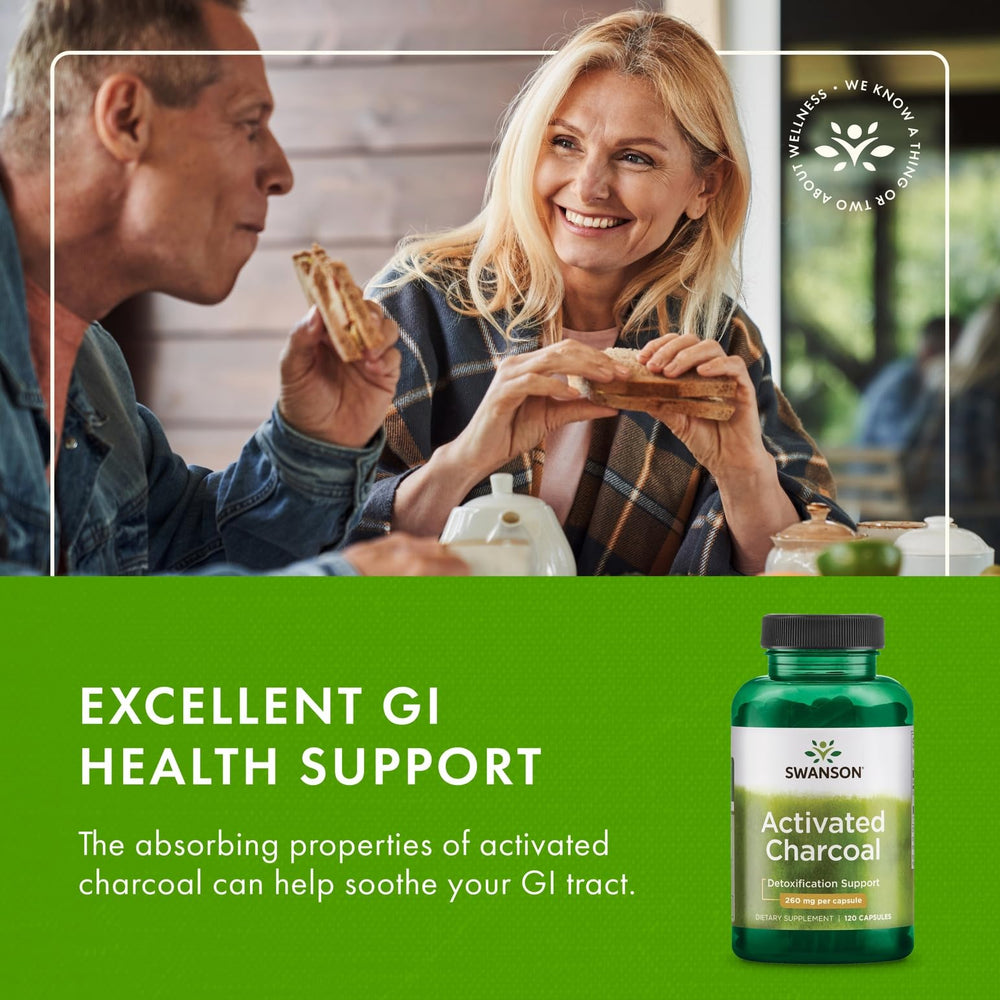 Two-pack Swanson Activated Charcoal display for value and consistency.