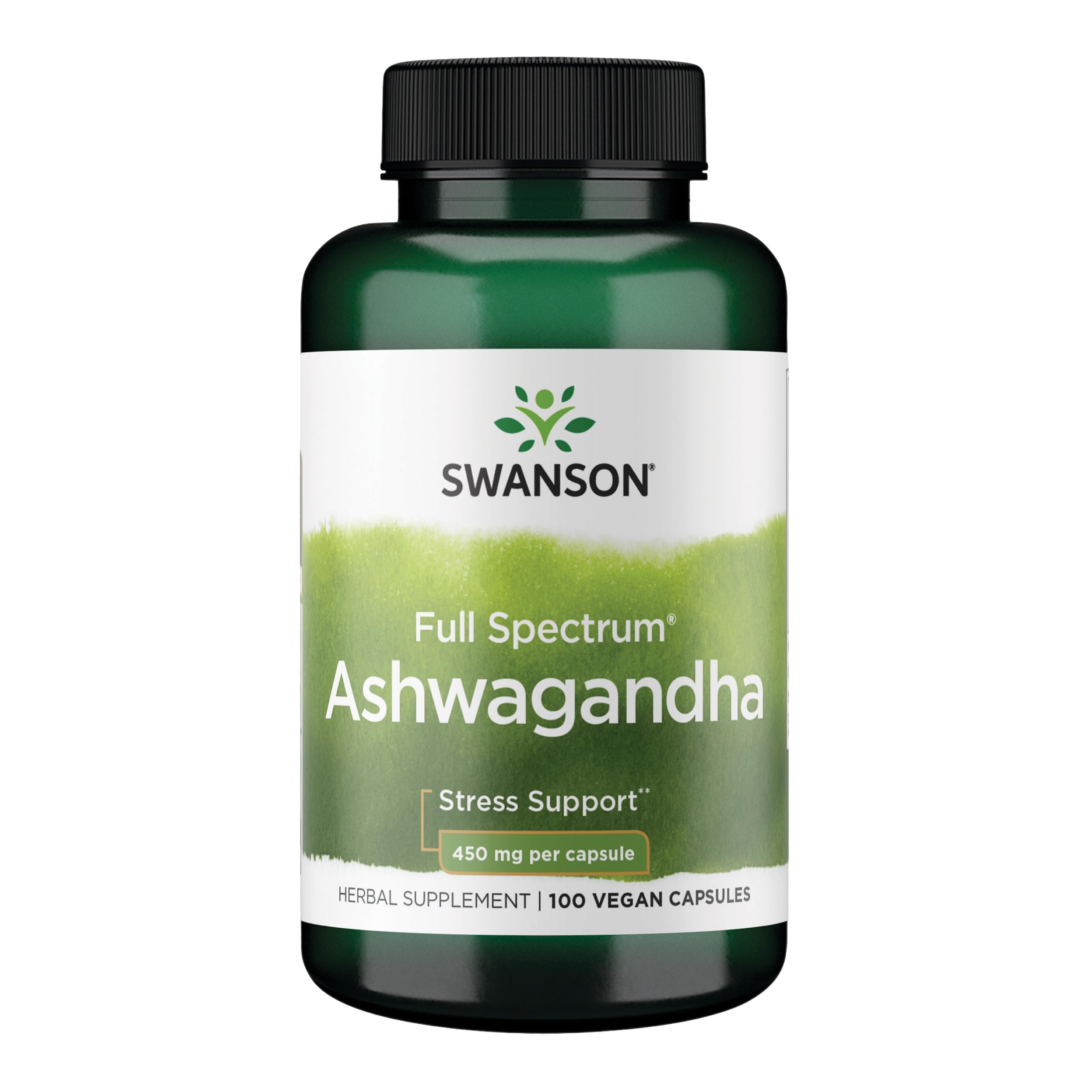 Swanson Ashwagandha polvo frasco: apoyo al equilibrio diario y bienestar.