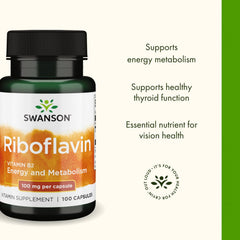 Swanson B2 bottle pour illustrates convenient daily dosage.