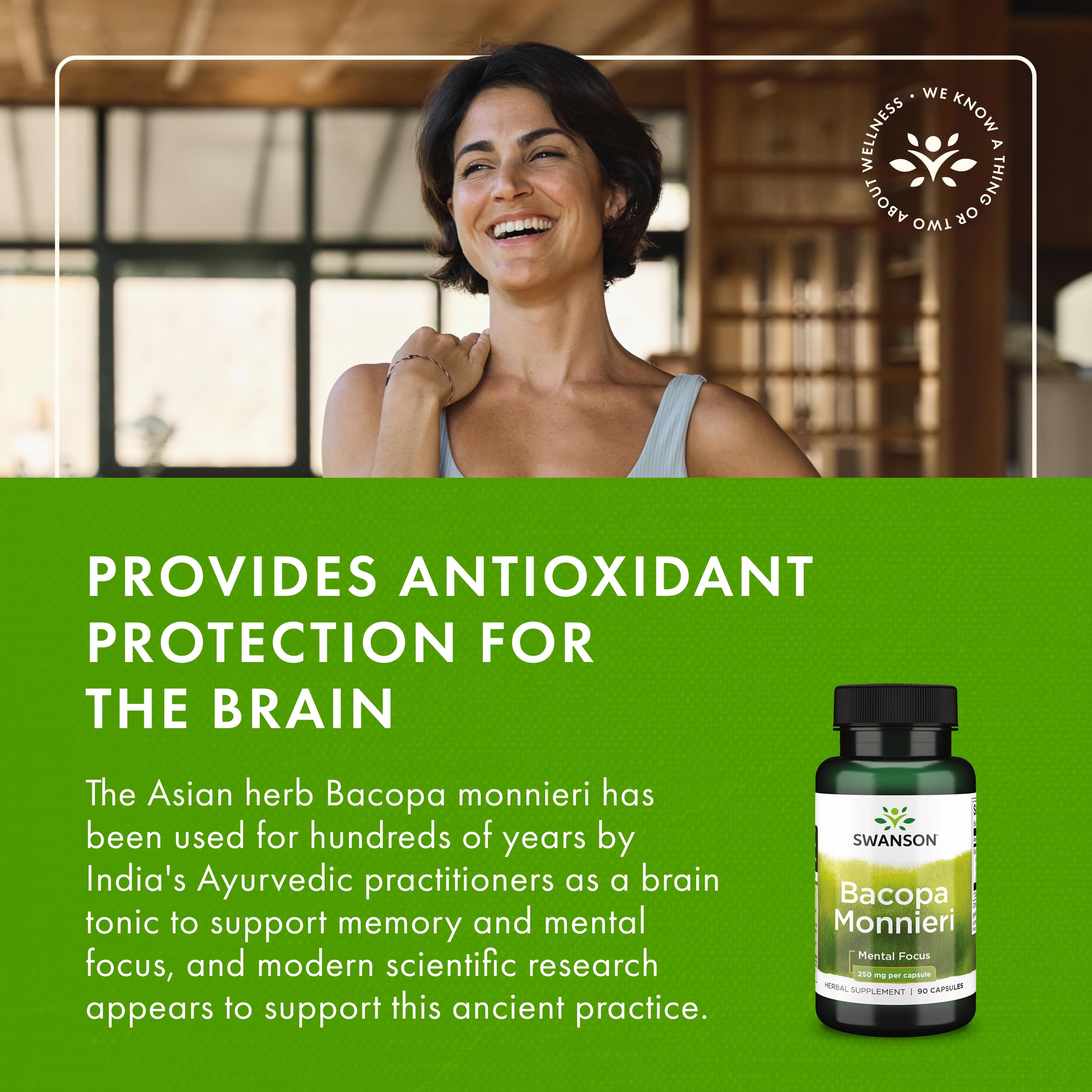 Swanson Bacopa label detail — 12% glycosides for standardized potency.