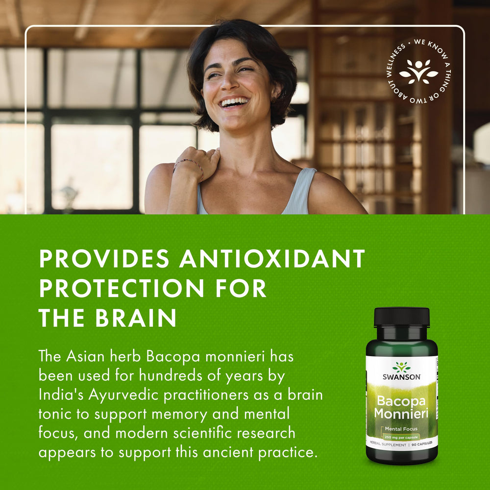 Swanson Bacopa label detail — 12% glycosides for standardized potency.