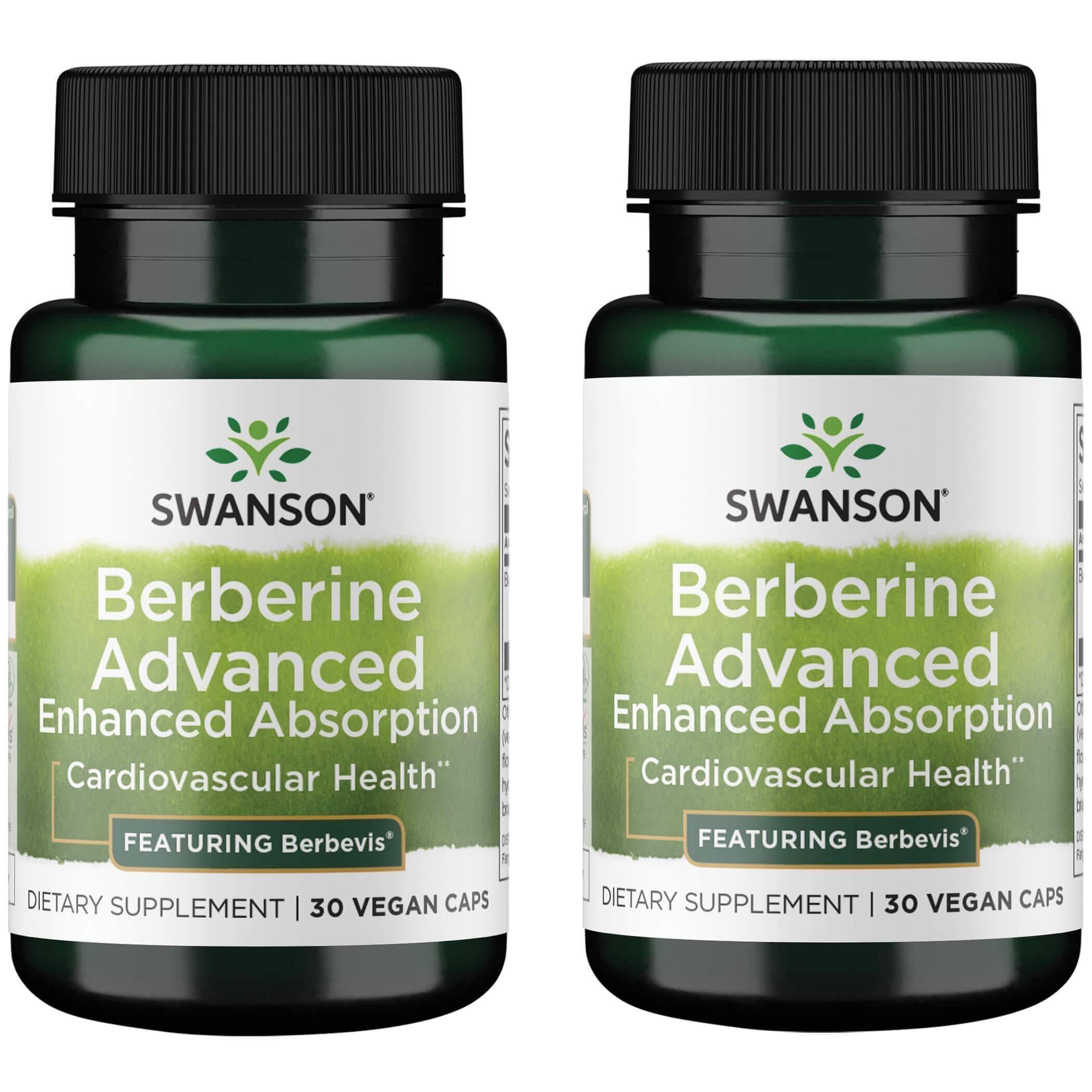 Swanson Berberine Advanced Absorption bottle front showing Berbevis 550 mg on label