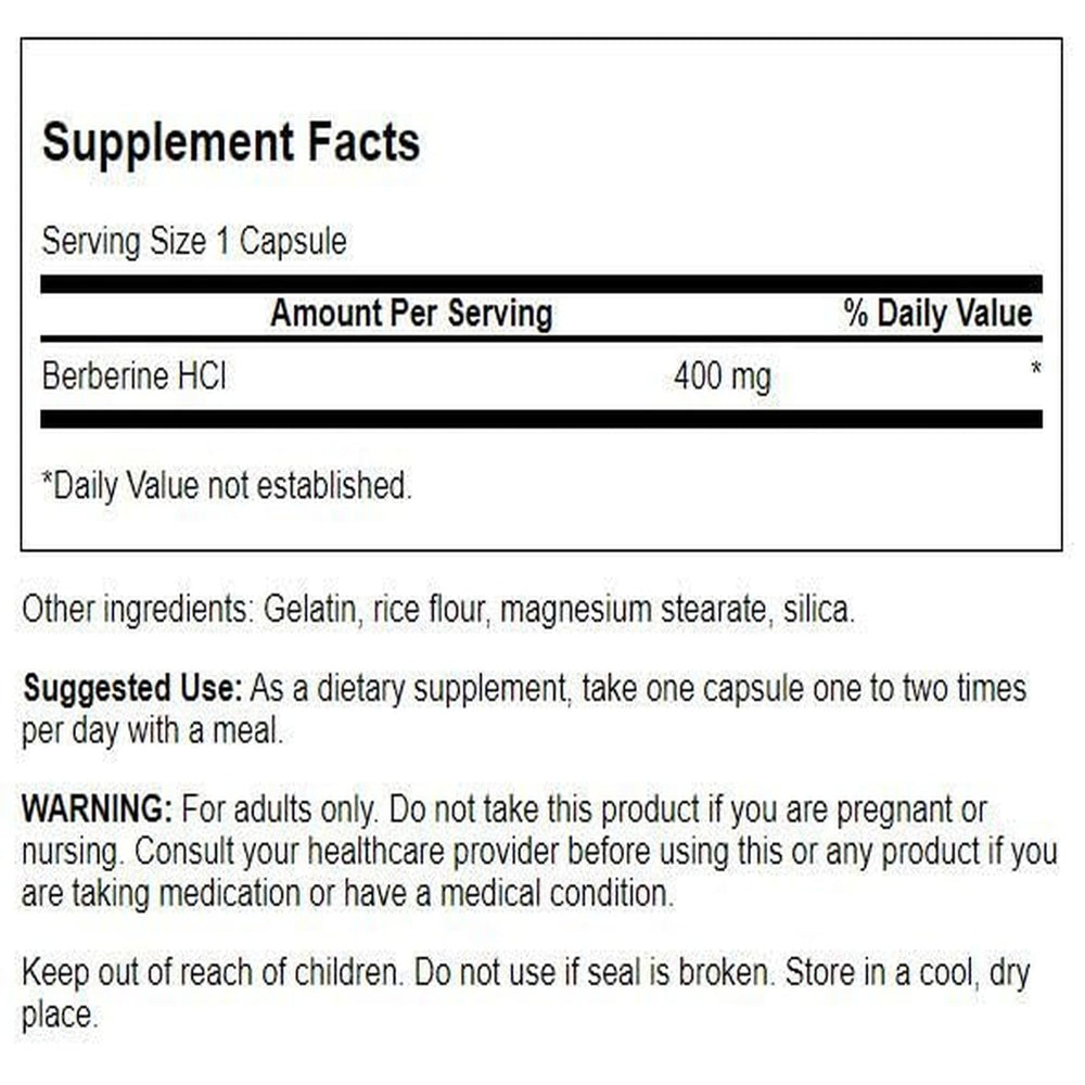 Swanson Berberine capsules showcase vegan gluten-free formulation for cardiovascular support