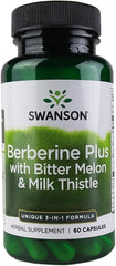 Swanson Berberine Plus capsules on white background for daily wellness