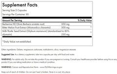 Swanson Berberine Plus capsules close-up highlighting the three-herb formula