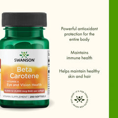 Swanson Beta-Carotene bottle in hand suggests portable daily wellness