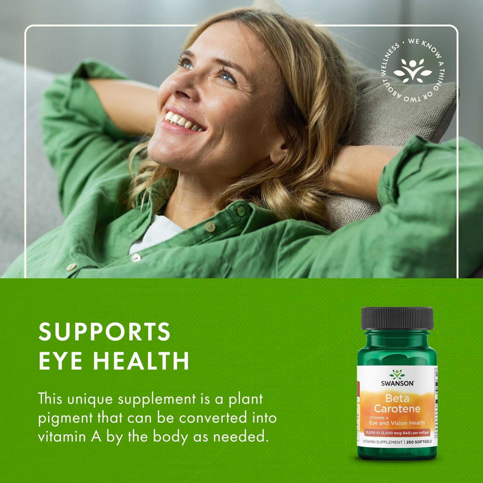 Swanson Beta-Carotene softgel texture invites easy swallowing