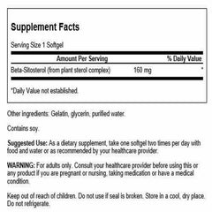 Swanson Beta Sitosterol softgels on label indicate easy daily supplementation