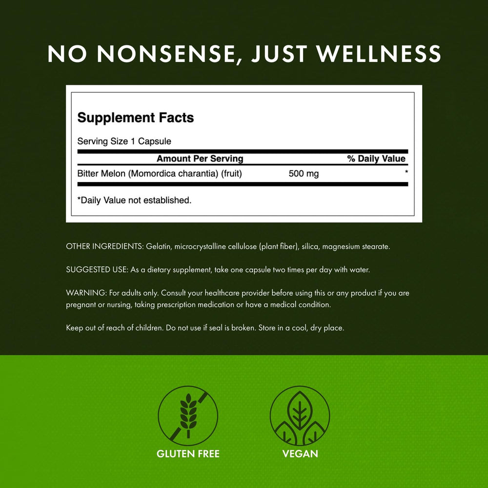 Swanson Bitter Melon full-spectrum ingredients image showing natural compounds