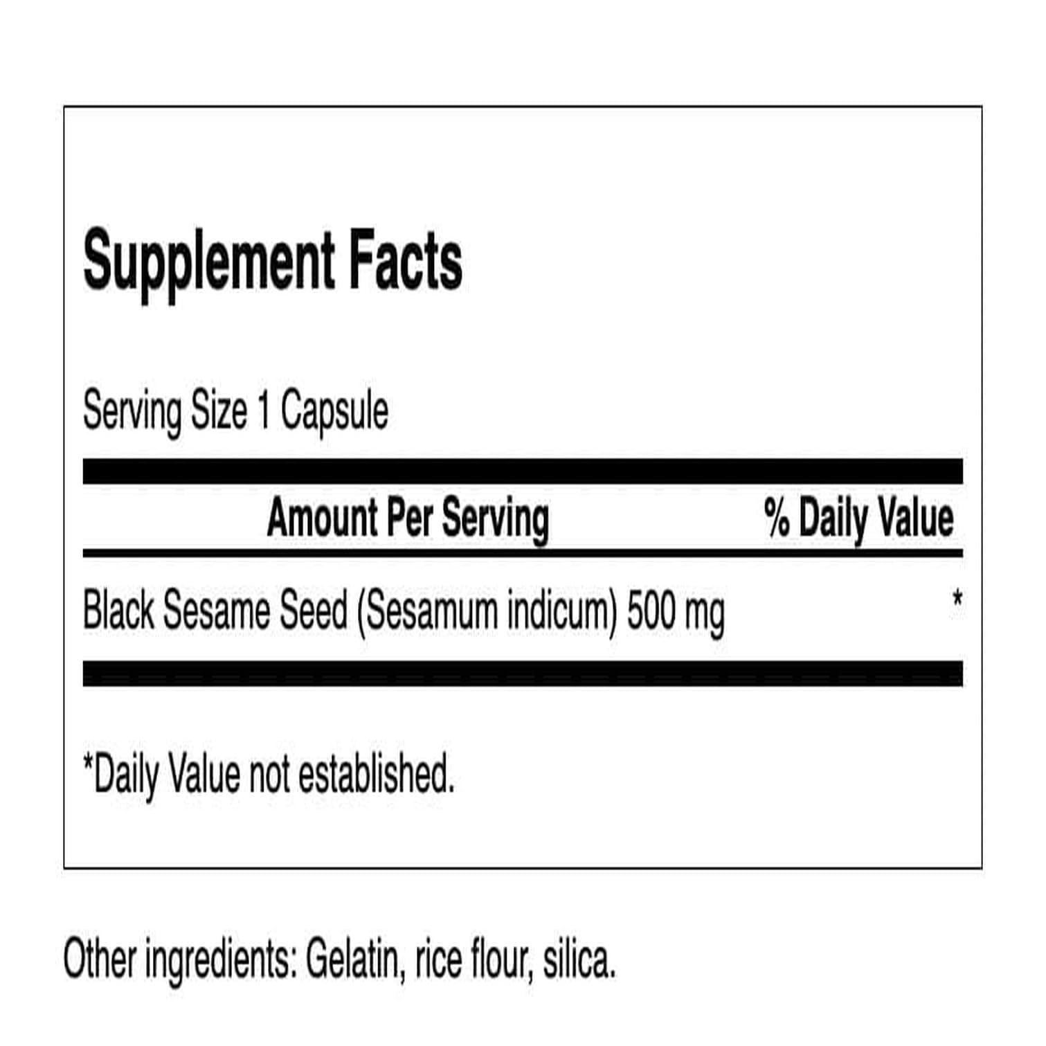 Swanson black sesame seed capsules closeup showing capsule texture