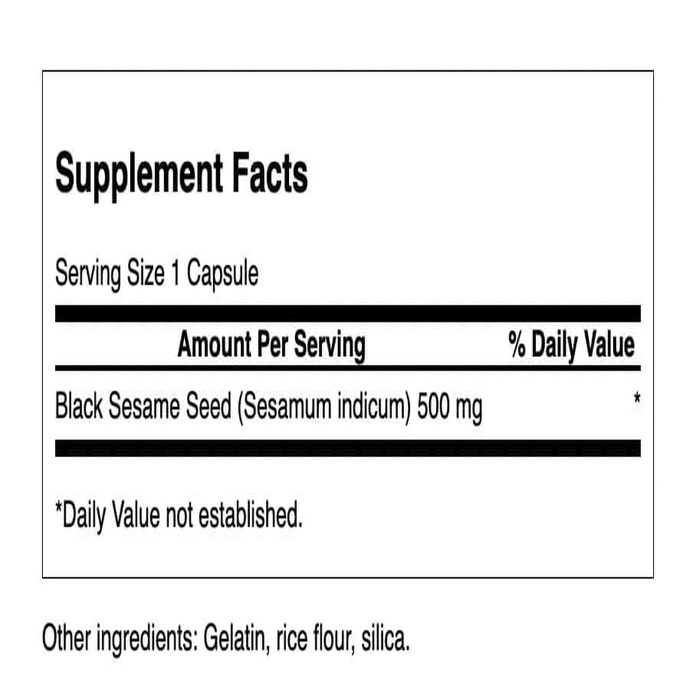 Swanson black sesame seed capsules closeup showing capsule texture