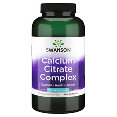 Swanson Calcium Citrate Complex bottle on table supports bone health