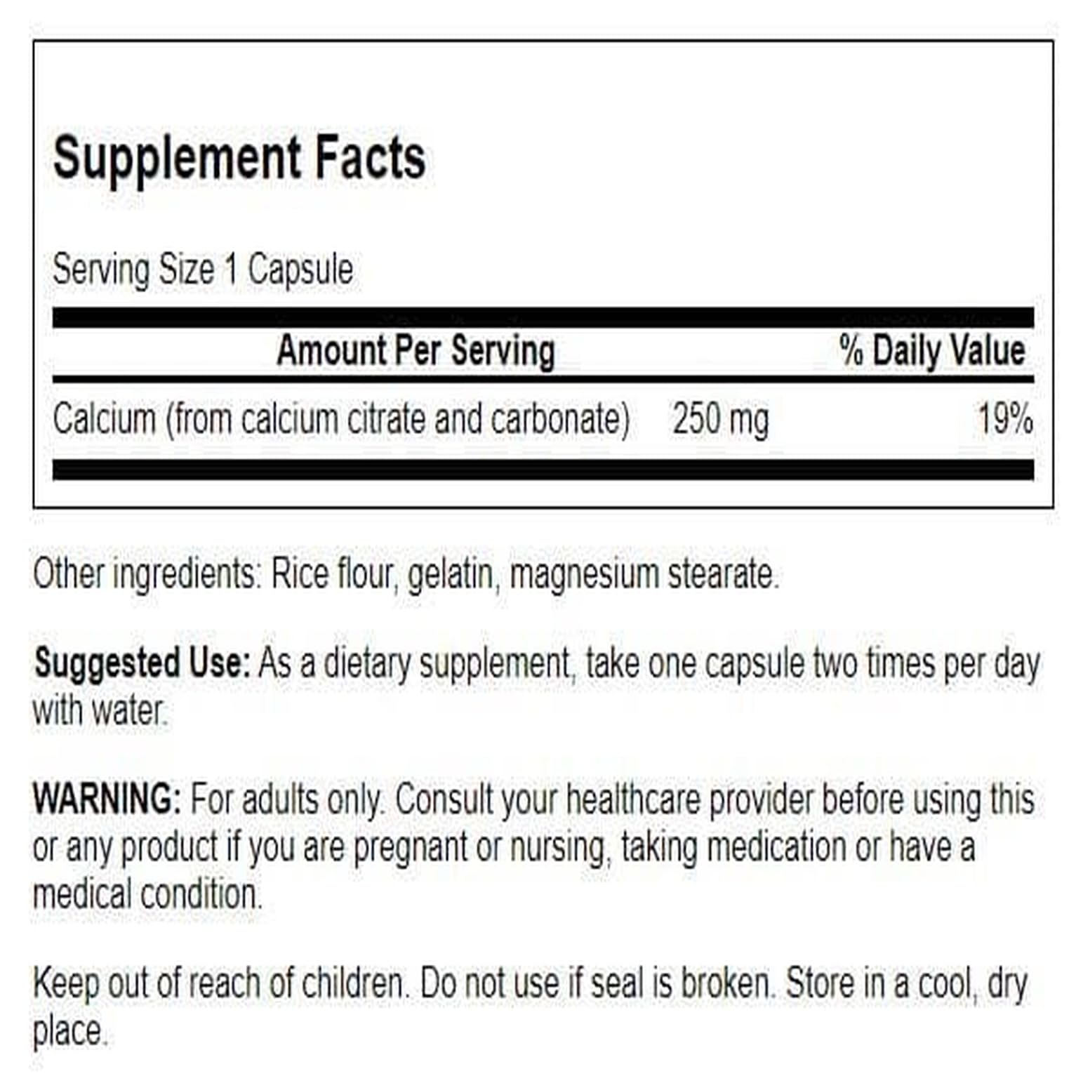 Swanson Calcium Citrate Complex capsules for easy daily mineral intake and nerve health