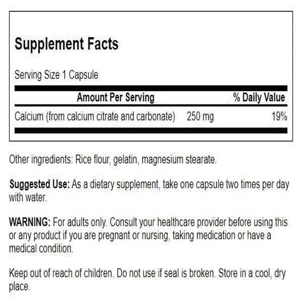 Swanson Calcium Citrate Complex capsules for easy daily mineral intake and nerve health