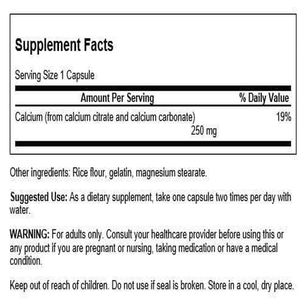 Close-up of Swanson Calcium Citrate Complex tablets for easy daily intake