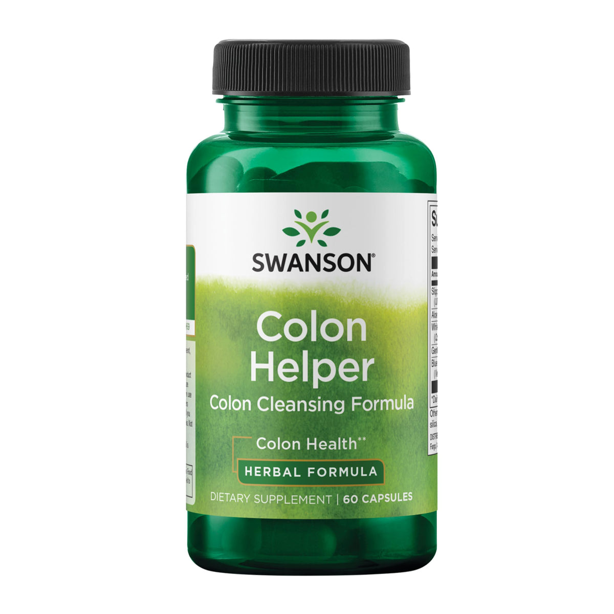 Swanson Colon Helper bottle front showing capsules for digestive support.