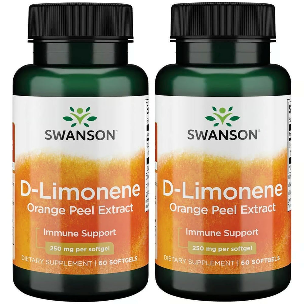 Swanson D-Limonene orange-peel capsules for cellular wellness, natural extract in a capsule.