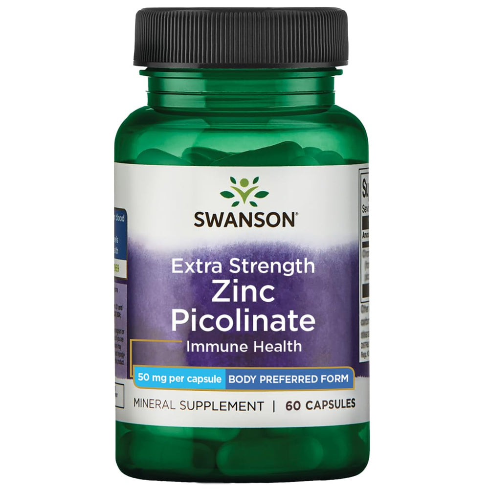 Swanson Zinc Picolinate bottle highlights a high-potency supplement for daily wellness