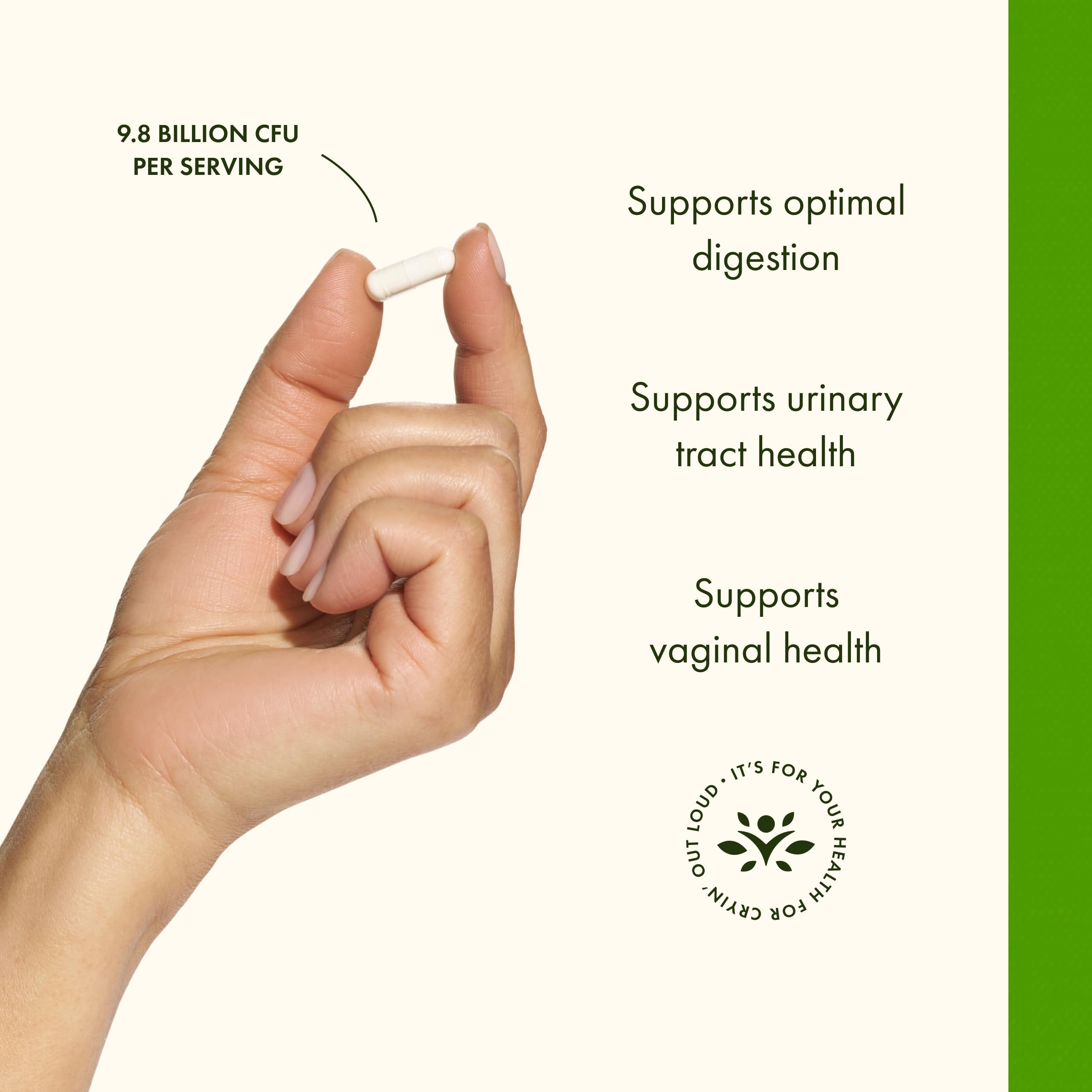 Swanson FemFlora label graphic featuring lactobacilli strains for balance