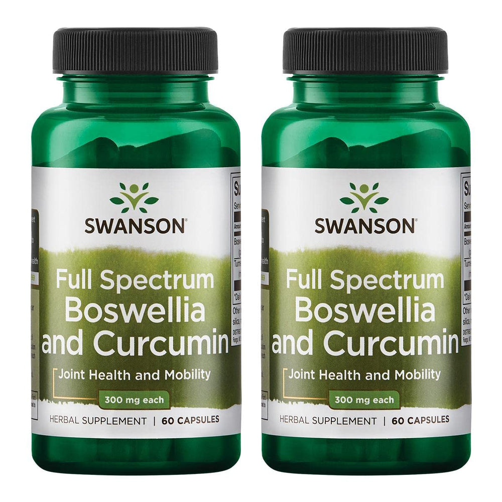 Swanson Full Spectrum Boswellia & Curcumin capsules in bottle for daily joint support