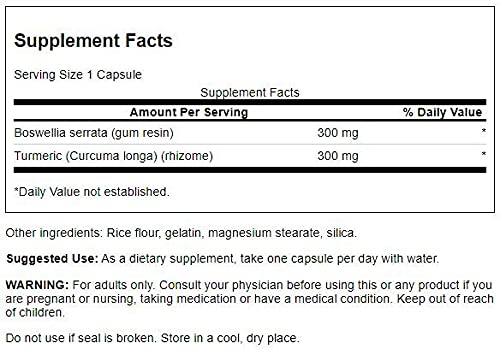 Swanson label highlighting boswellia and curcumin ingredients for wellness