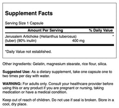Swanson Full Spectrum Jerusalem Artichoke capsules close-up supports prebiotic use