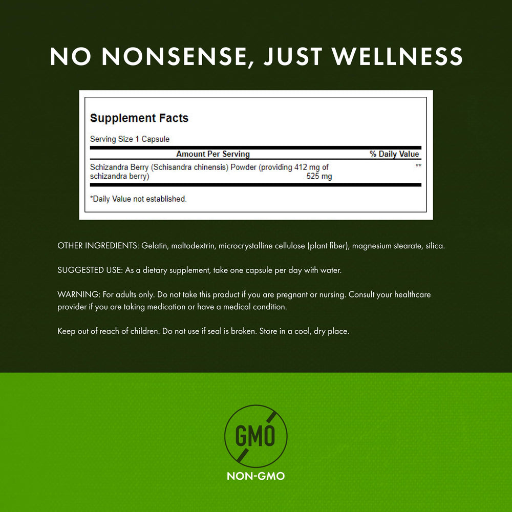 Swanson full-spectrum schizandra bottle back notes liver wellness potential.