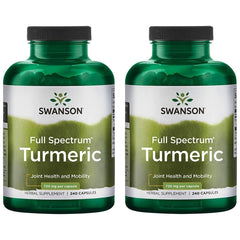 Swanson Full Spectrum Turmeric capsules bottle front highlighting joint support and overall wellness