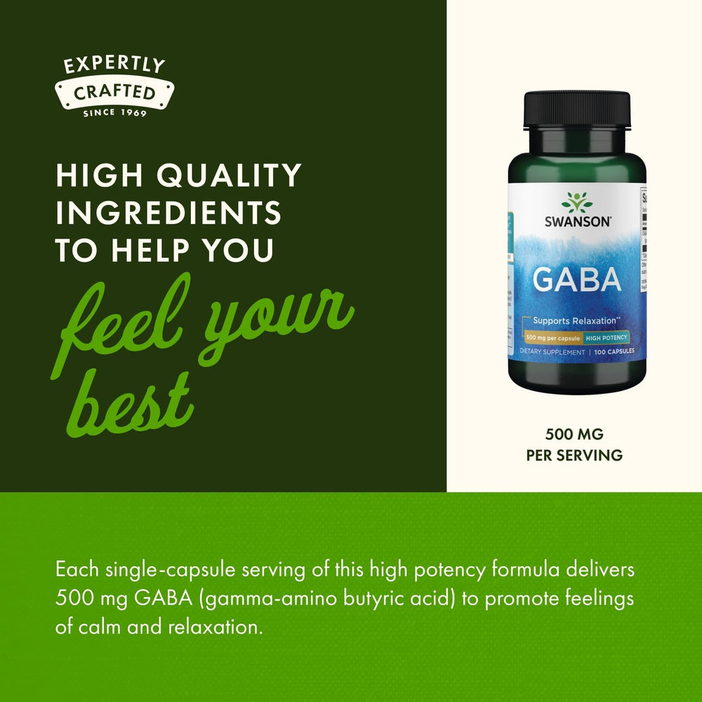 Swanson GABA full-spectrum ingredients illustrate natural relaxation support