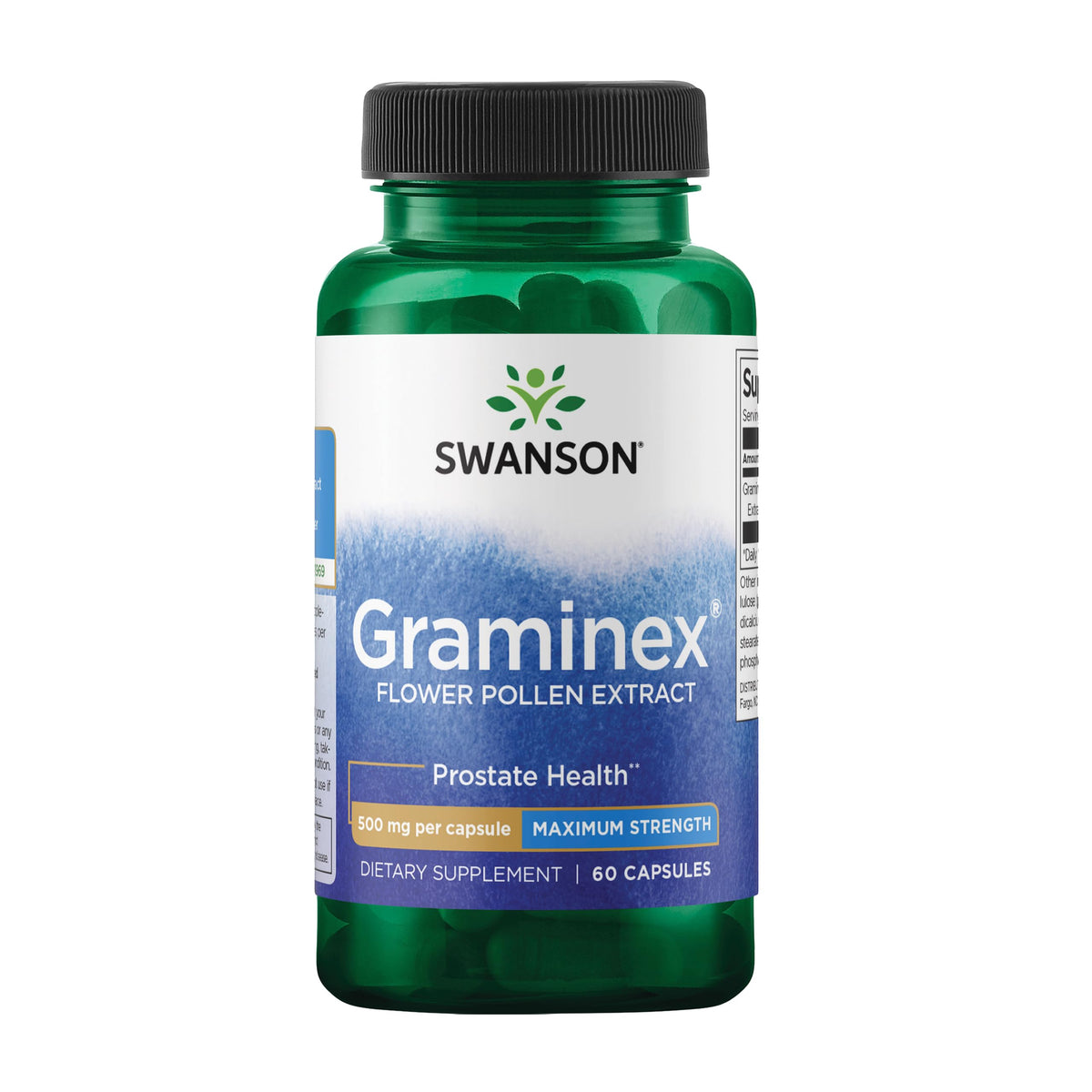 Swanson Graminex flower pollen extract capsules for prostate support.