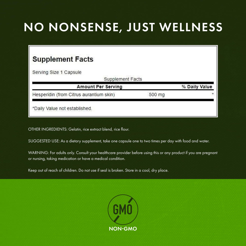 Swanson Hesperidin bottle packaging shown on shelf for easy daily supplementation.