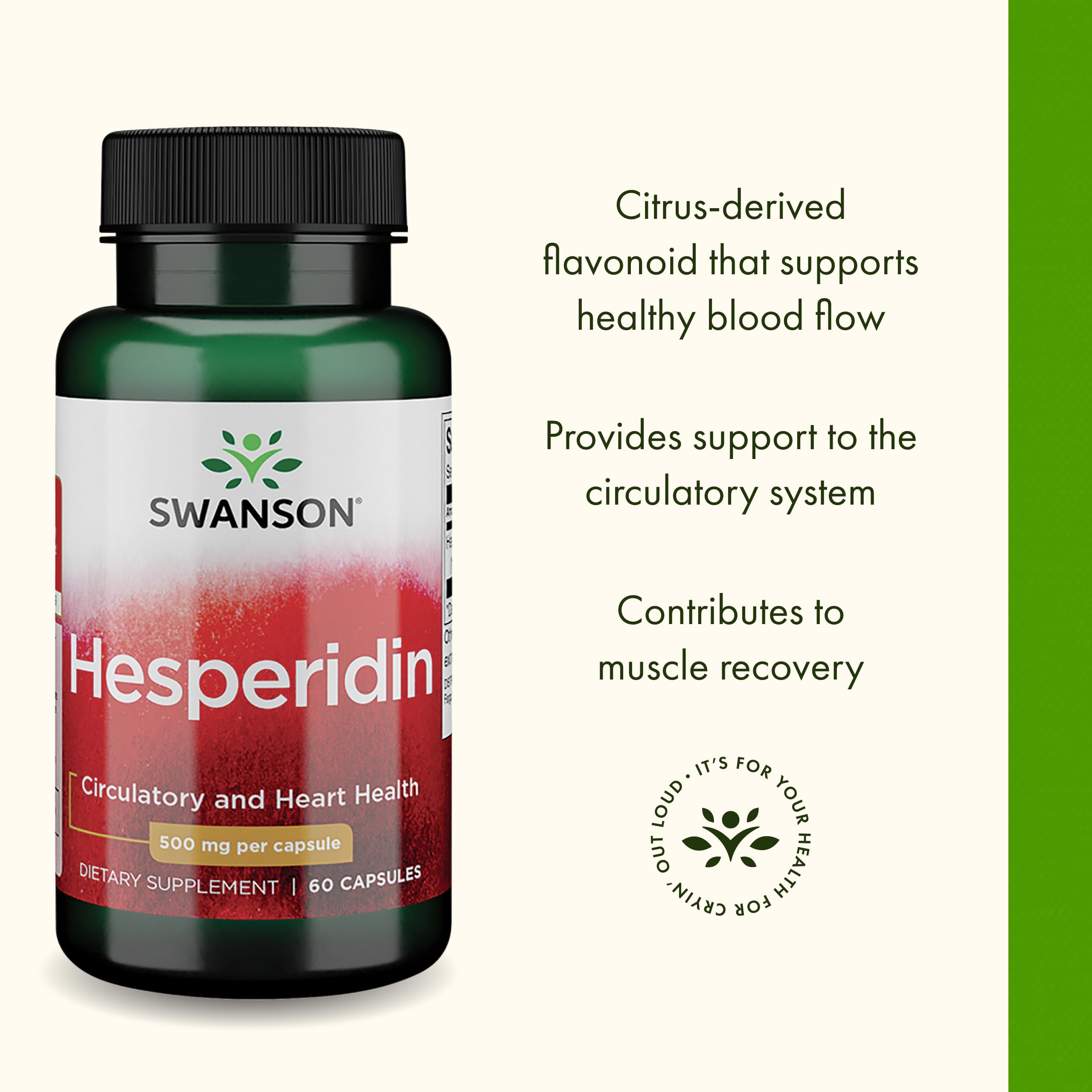 Label close-up displays 500 mg dose and gluten-free, non-GMO attributes.