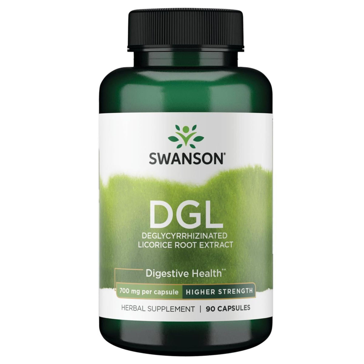 Swanson High Potency DGL bottle for digestive support and easy dosing.