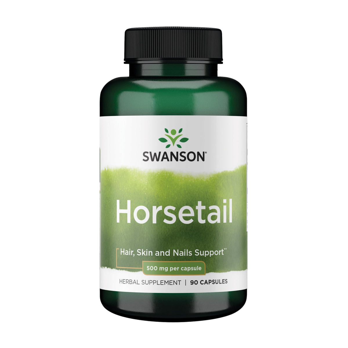 Swanson Horsetail bottle with capsules for daily beauty support.