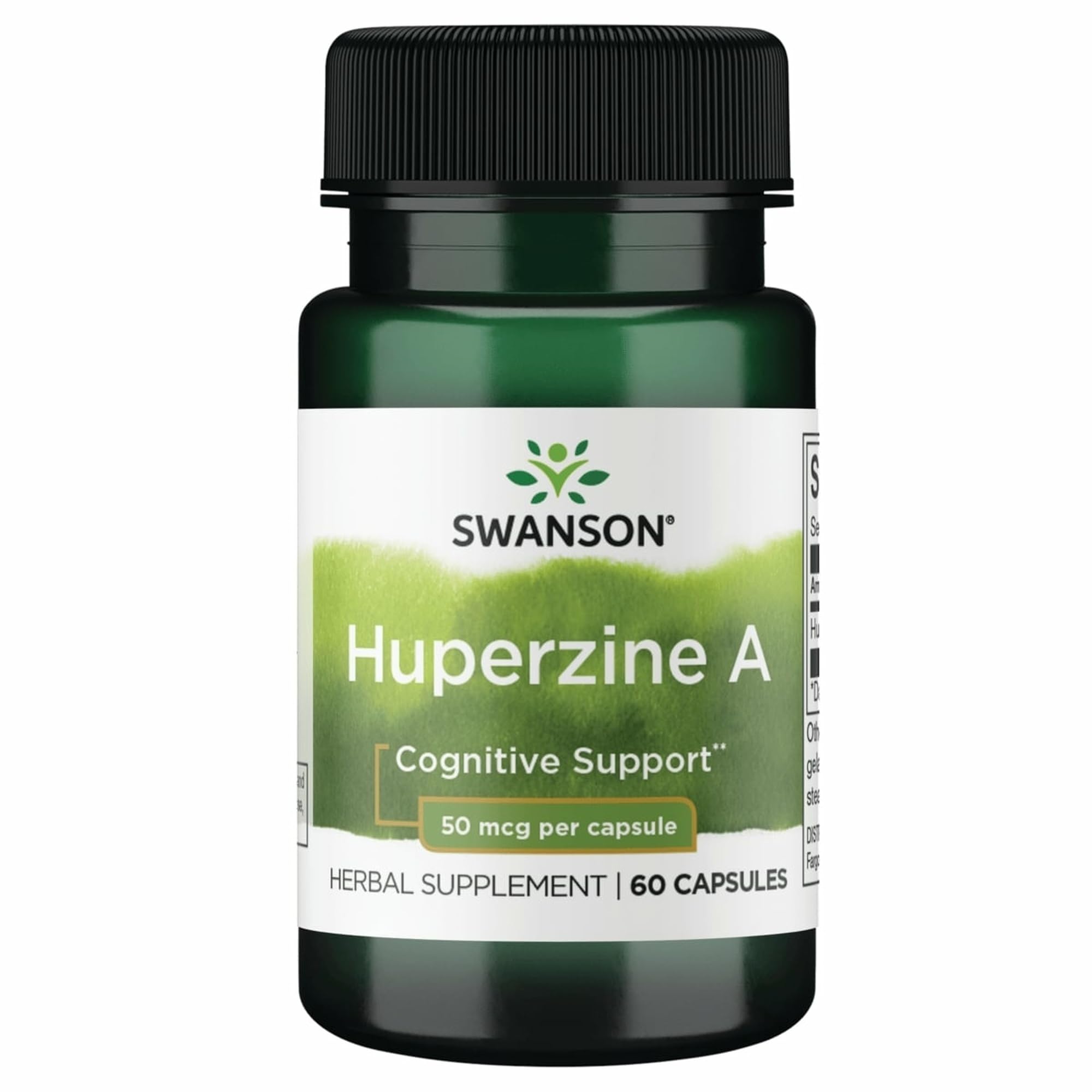 Swanson Huperzine A bottle front for cognitive support.