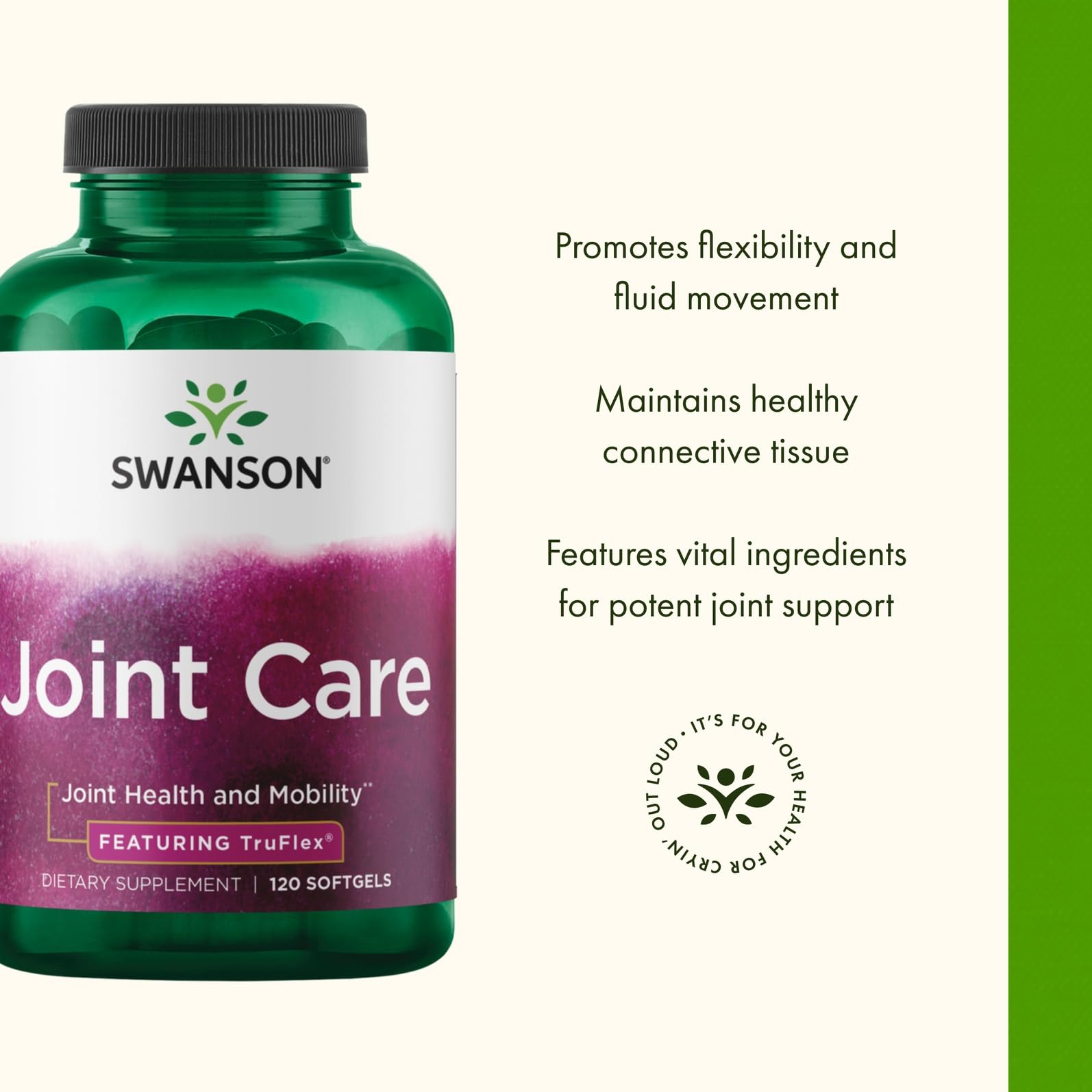 Swanson Joint Care Truflex 120 Sgels label information highlights plant-based formula