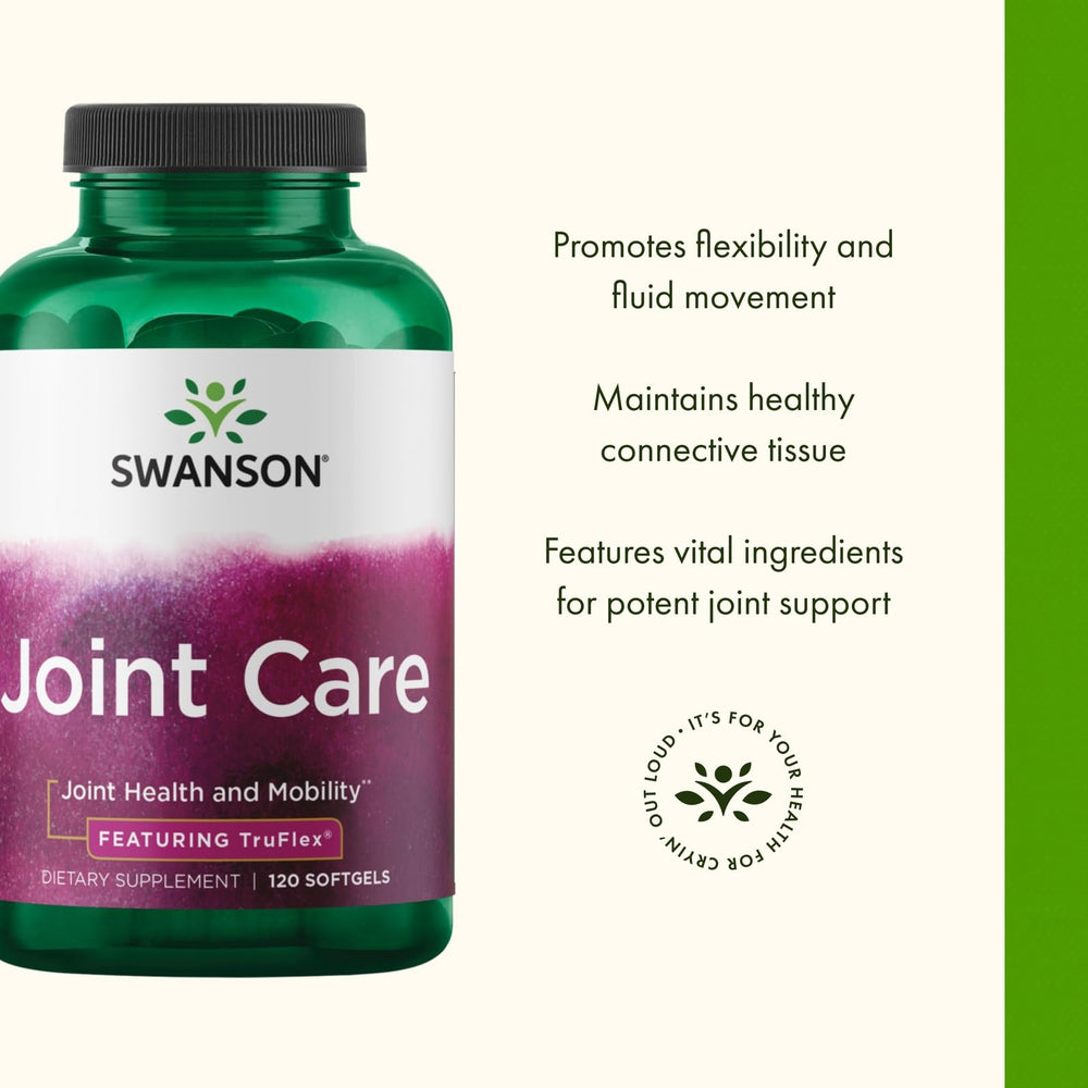 Swanson Joint Care Truflex 120 Sgels label information highlights plant-based formula