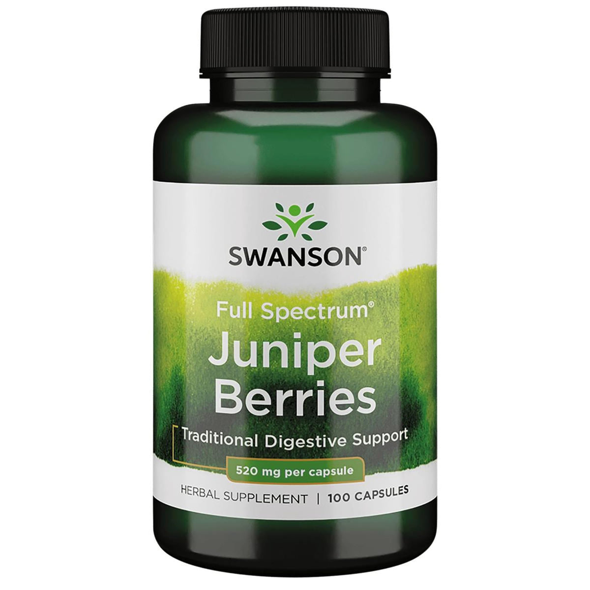 Swanson Juniper Berries Digestive bottle shows the product context and bottle design