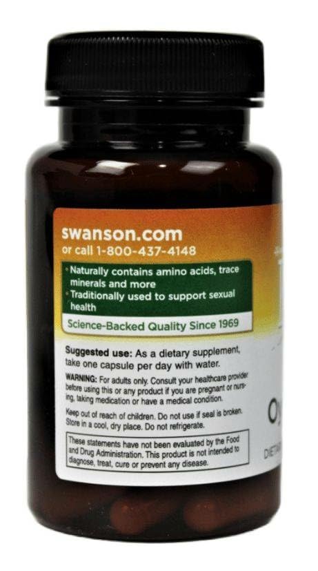 Swanson Kyoto Oyster Extract bottle with glass of water during daily routine