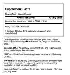 Swanson L. Plantarum bottle back label details highlighting probiotic ingredients