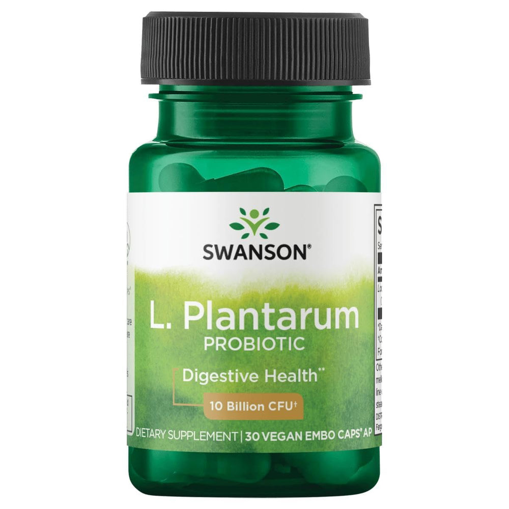 Swanson L. Plantarum bottle front view promoting GI balance and daily comfort