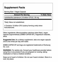 Swanson L. Plantarum capsules closeup shows 10 billion CFUs for GI balance