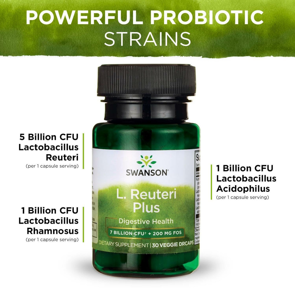 Swanson L. Reuteri Probiotic Plus 3-pack packaging for value and routine use.