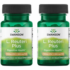 Swanson L Reuteri Probiotic Plus bottle closeup highlights targeted lower GI release